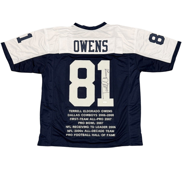 Terrell Owens Signed TB Stat Custom Jersey JSA Authenticated-Powers Sports Memorabilia