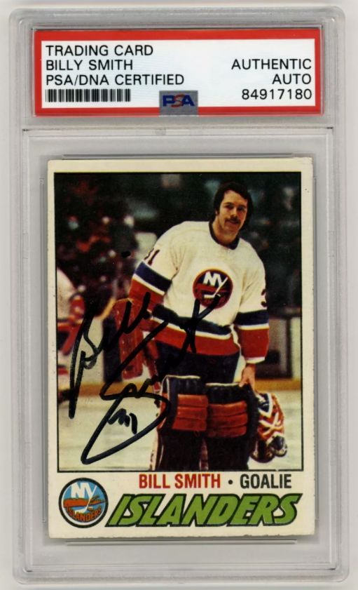 Billy Smith 1977-78 Topps #229 Signed PSA Authentic Black Auto Islanders HOF-Powers Sports Memorabilia