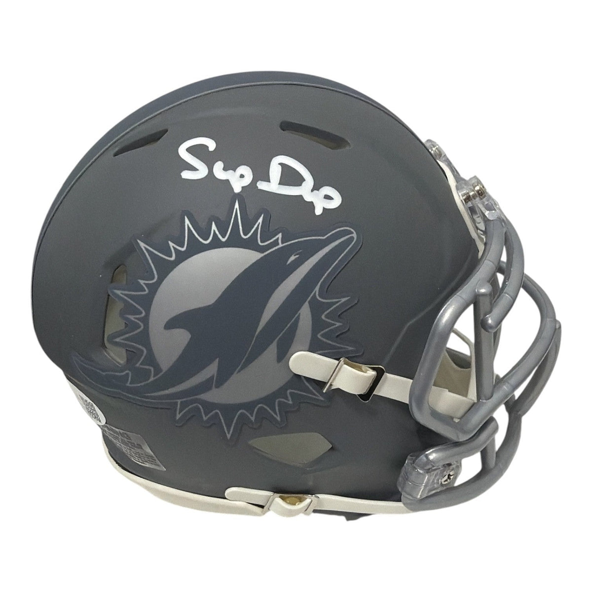Mark Duper Signed Autographed Miami Dolphins Slate Mini Helmet JSA Witness COA-Powers Sports Memorabilia