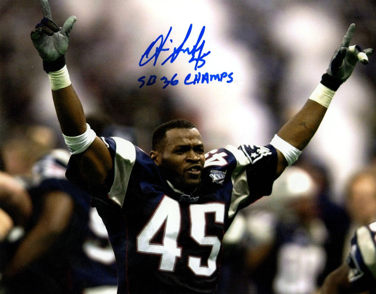 Otis Smith Signed Patriots 8x10 Photo w/ SB 36 Champs LSCM Authenticated-Powers Sports Memorabilia