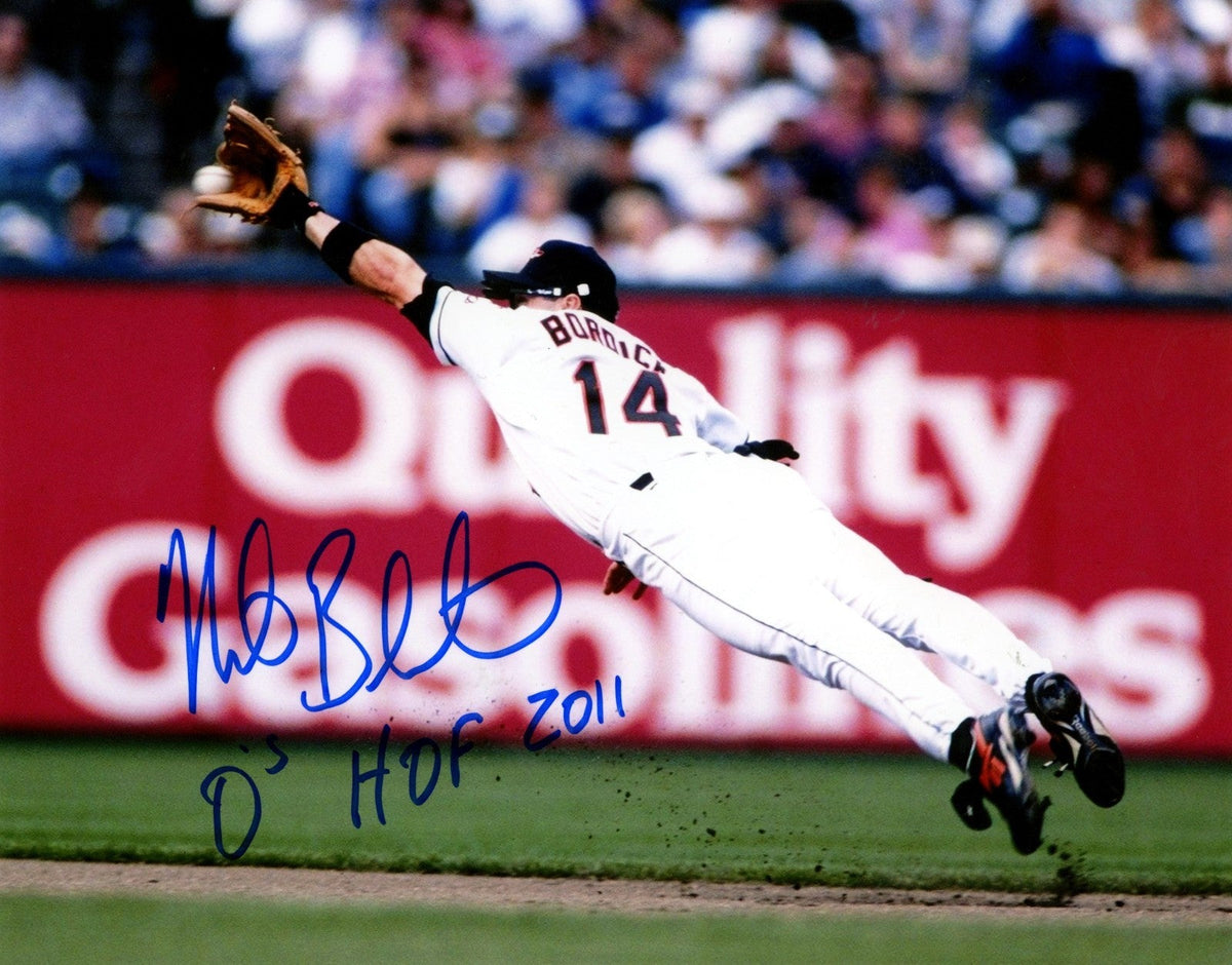 Mike Bordick Signed Orioles 8x10 Photo w/ O's HOF 2011 LSCM Authenticated #1-Powers Sports Memorabilia