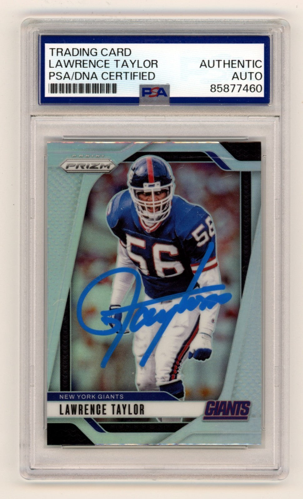 Lawrence Taylor 2024 Panini 219 Silver Prizm Signed PSA/DNA Authenticated NY Giants-Powers Sports Memorabilia