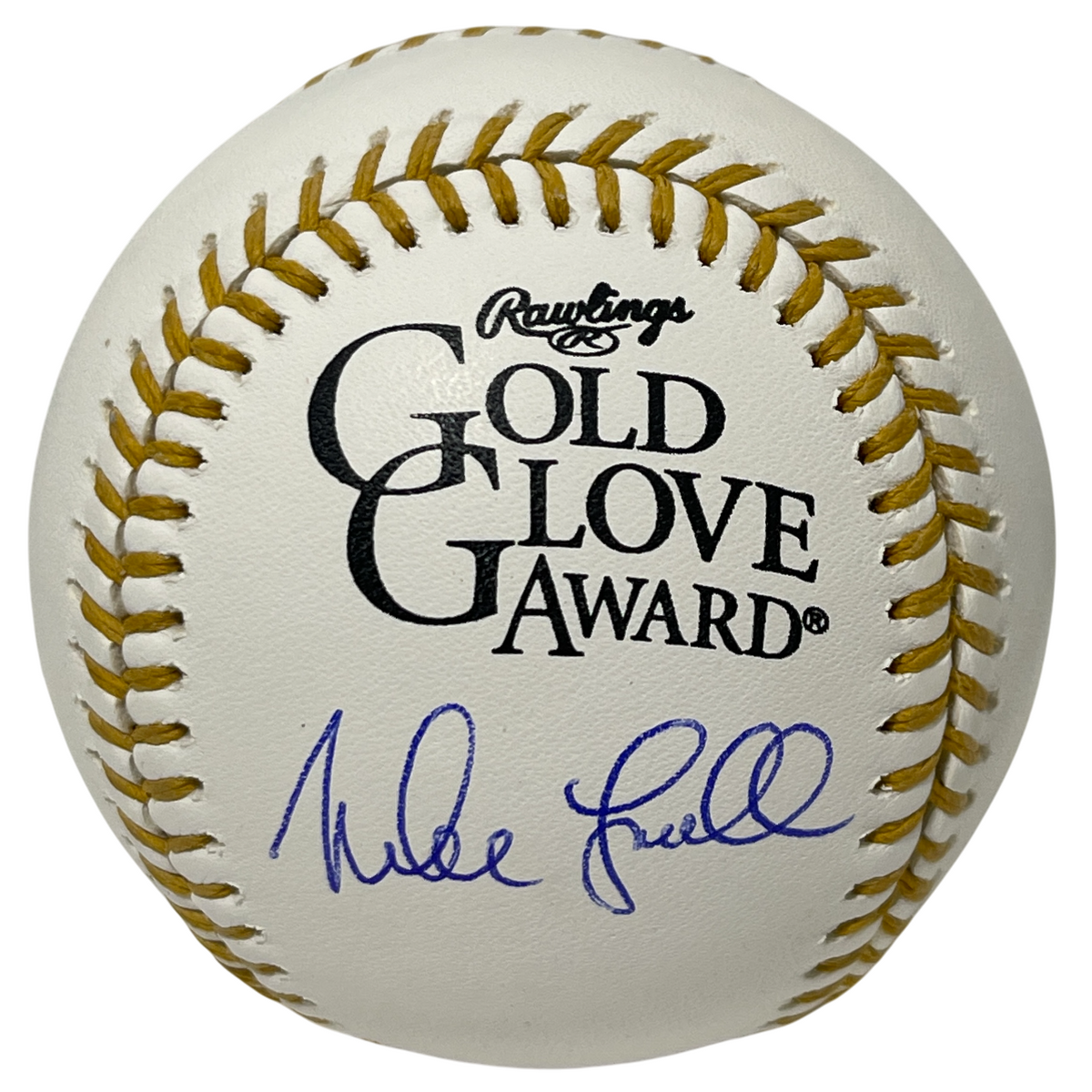 Mike Lowell Signed Rawlings Gold Glove Baseball Beckett Witness Authenticated-Powers Sports Memorabilia