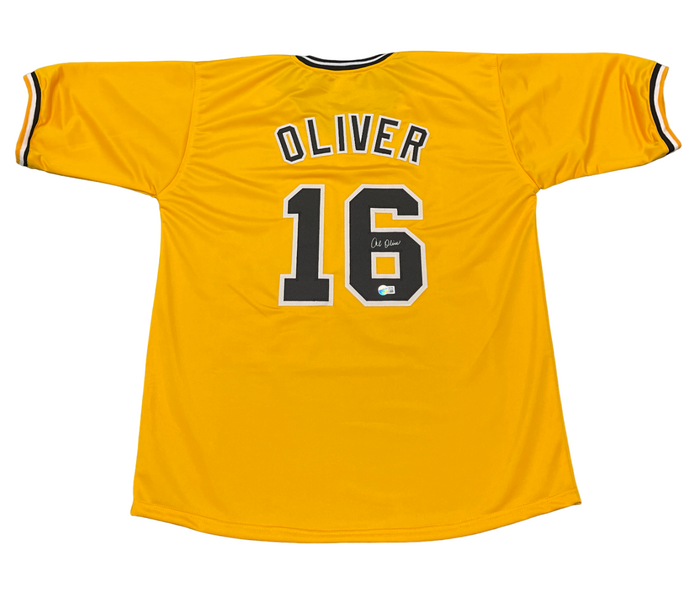 Al Oliver Signed Pittsburgh Pirates Custom Jersey Beckett Witness BAS COA-Powers Sports Memorabilia