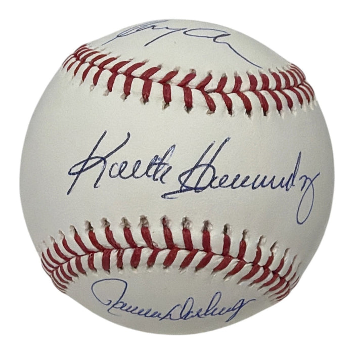 Gary Cohen Keith Hernandez & Ron Darling Signed ROMLB Baseball JSA Authenticated Mets-Powers Sports Memorabilia