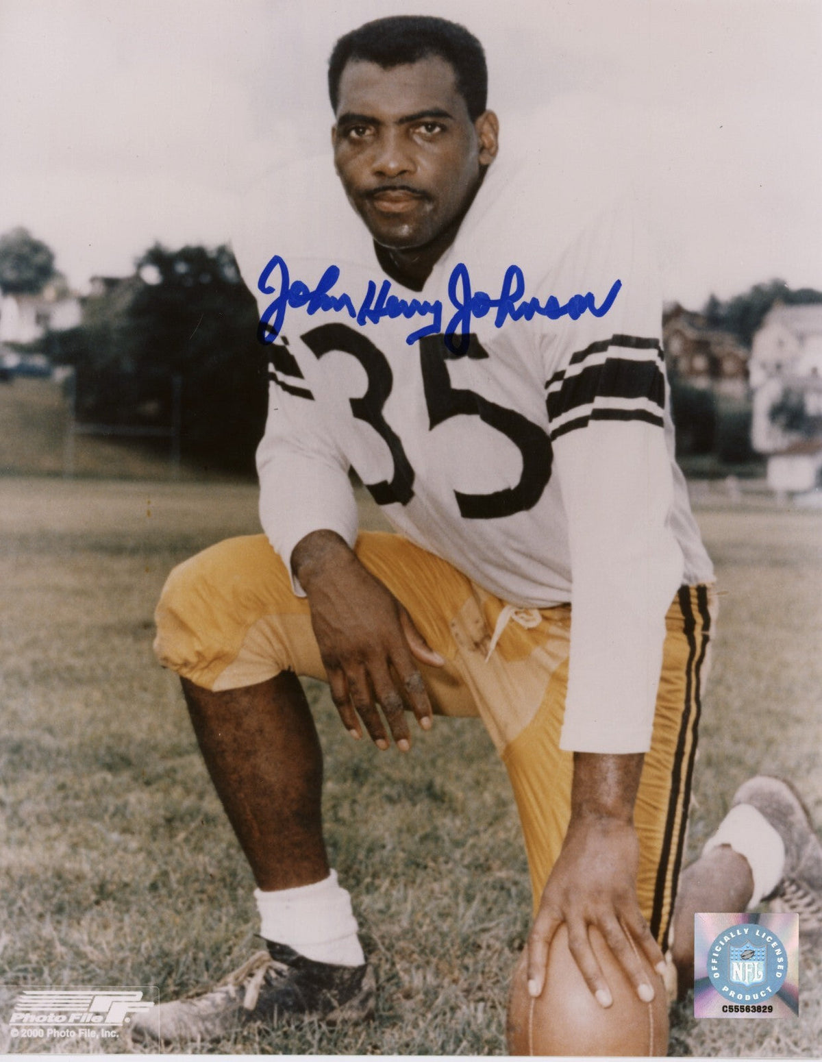 John Henry Johnson Signed Pittsburgh Steelers 8x10 Photo File LSCM Authenticated-Powers Sports Memorabilia
