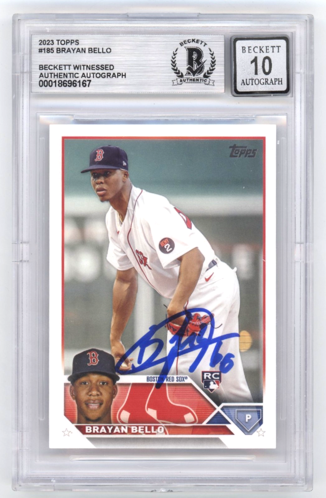 Brayan Bello 2023 Topps #185 Signed Rookie RC Beckett BGS 10 Auto Red Sox-Powers Sports Memorabilia