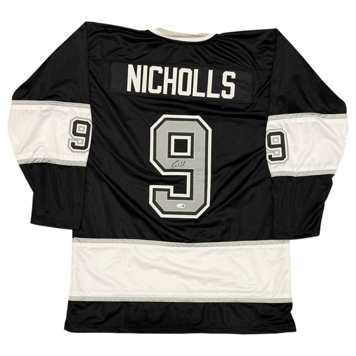 Bernie Nicholls Signed Los Angeles Kings Black Custom Jersey JSA Witness Authenticated-Powers Sports Memorabilia