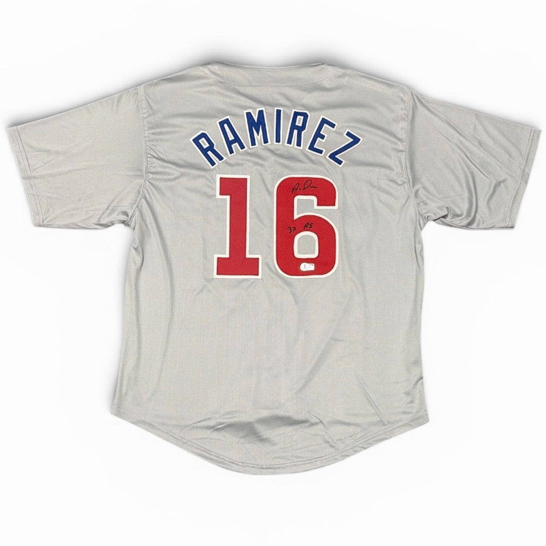 Aramis Ramirez Signed Custom Jersey w/ 3x AS Beckett Witness Authenticated-Powers Sports Memorabilia