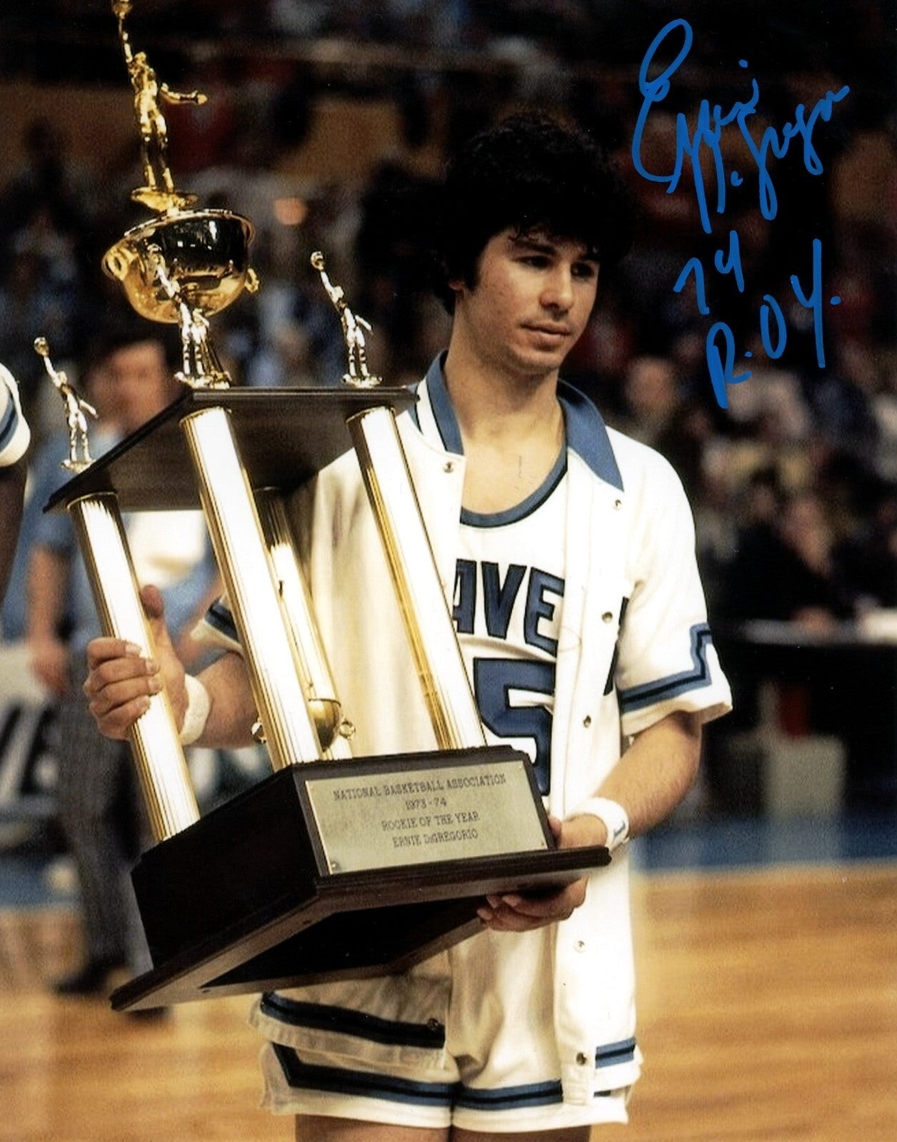 Ernie DiGregorio Signed Buffalo Braves 8x10 Photo w/ 74 ROY LSCM Authenticated #2-Powers Sports Memorabilia