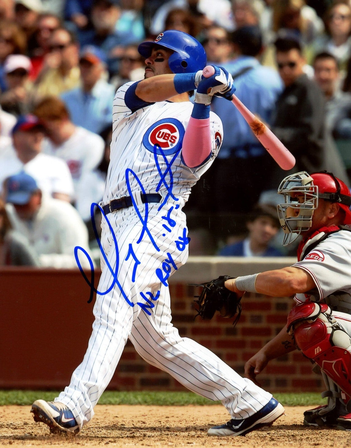 Geovany Soto Signed Chicago Cubs 8x10 Photo w/ NL ROY 08 LSCM COA #1-Powers Sports Memorabilia