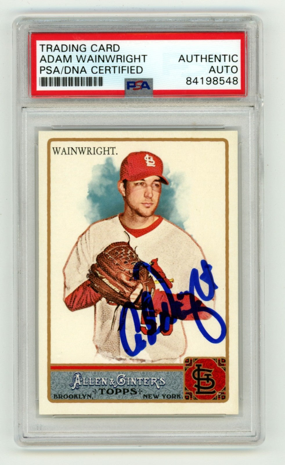 Adam Wainwright 2011 Topps Allen & Ginter #280 Signed Auto PSA Authentic Auto-Powers Sports Memorabilia