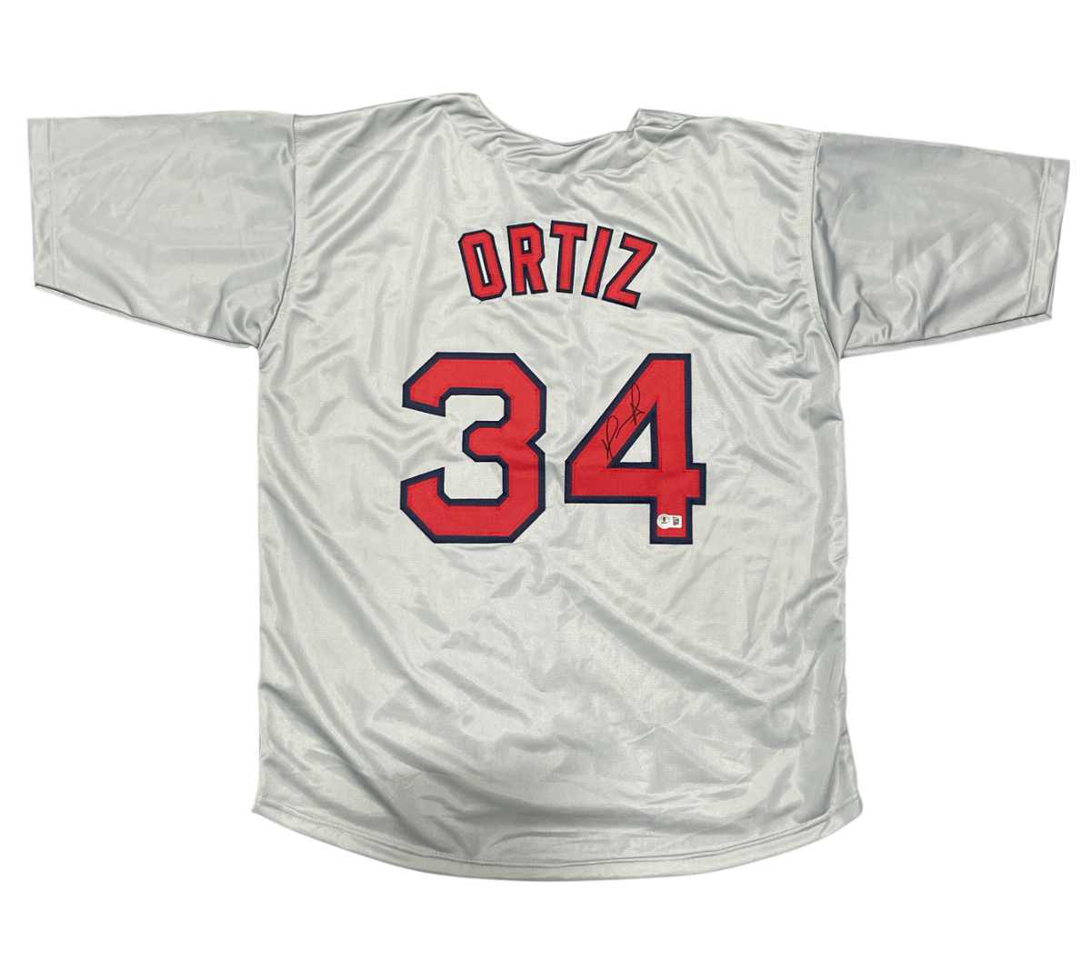 David Ortiz Signed Boston Red Sox Custom Grey Jersey Beckett Witness BAS COA-Powers Sports Memorabilia