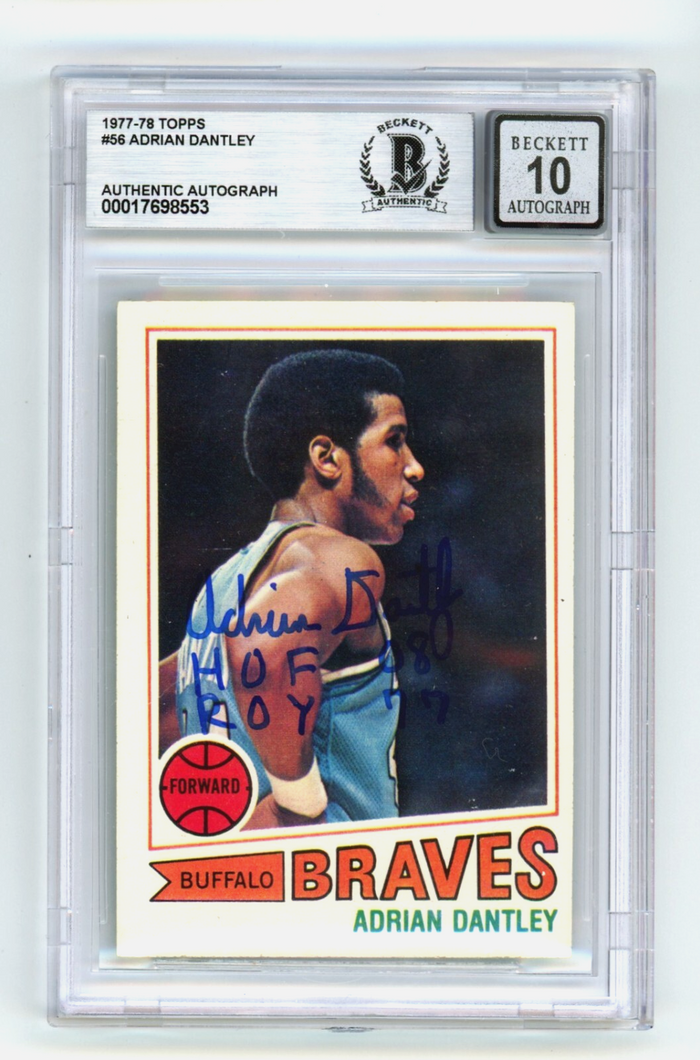 Adrian Dantley 1977-78 Topps #56 Rookie RC Signed w/ HOF ROY Beckett BGS 10 Auto-Powers Sports Memorabilia