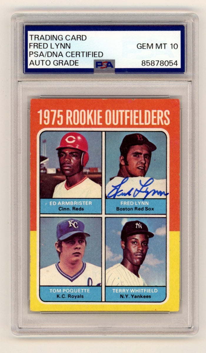 Fred Lynn 1975 Topps #622 Signed Rookie RC PSA 10 Auto Boston Red Sox-Powers Sports Memorabilia