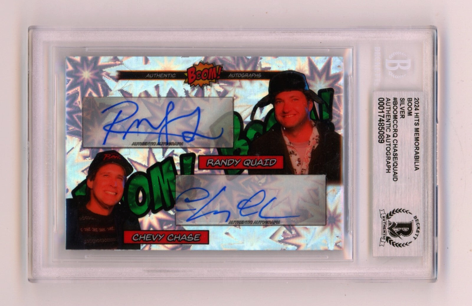 Chevy Chase Randy Quaid 2024 Hits Mem BOOM Silver /10 Signed BGS BAS Auto-Powers Sports Memorabilia