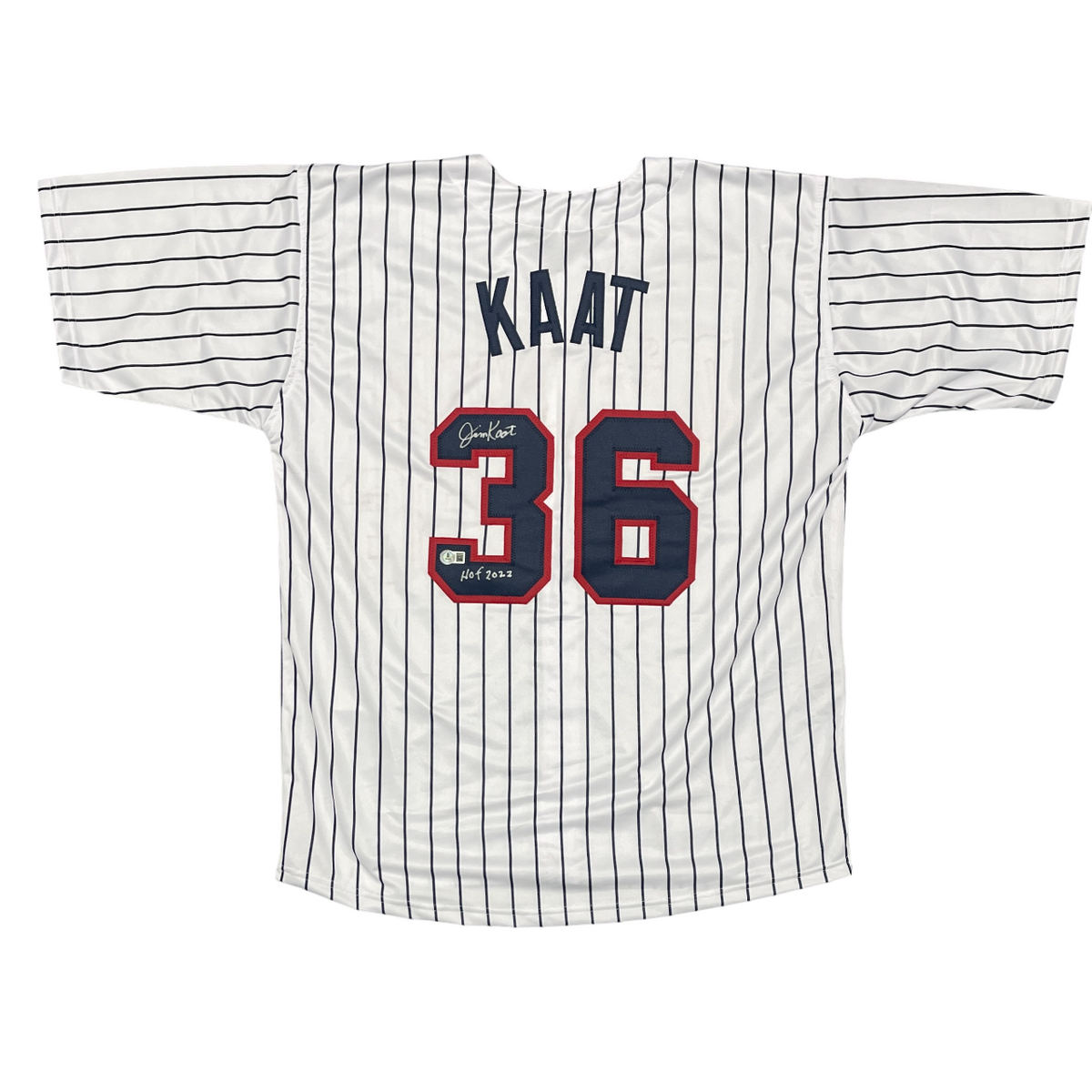 Jim Kaat Signed Minnesota Custom Jersey w/ HOF 2022 Beckett Witness BAS COA-Powers Sports Memorabilia