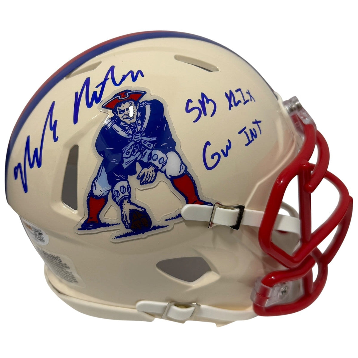 Malcolm Butler Signed Patriots Retro Mini Helmet w/ SB XLIX GW INT JSA Witness Authenticated-Powers Sports Memorabilia