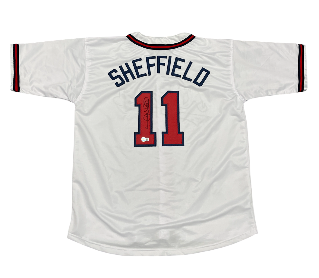 Gary Sheffield Signed Custom Jersey Beckett Witness Authenticated - White Jersey-Powers Sports Memorabilia