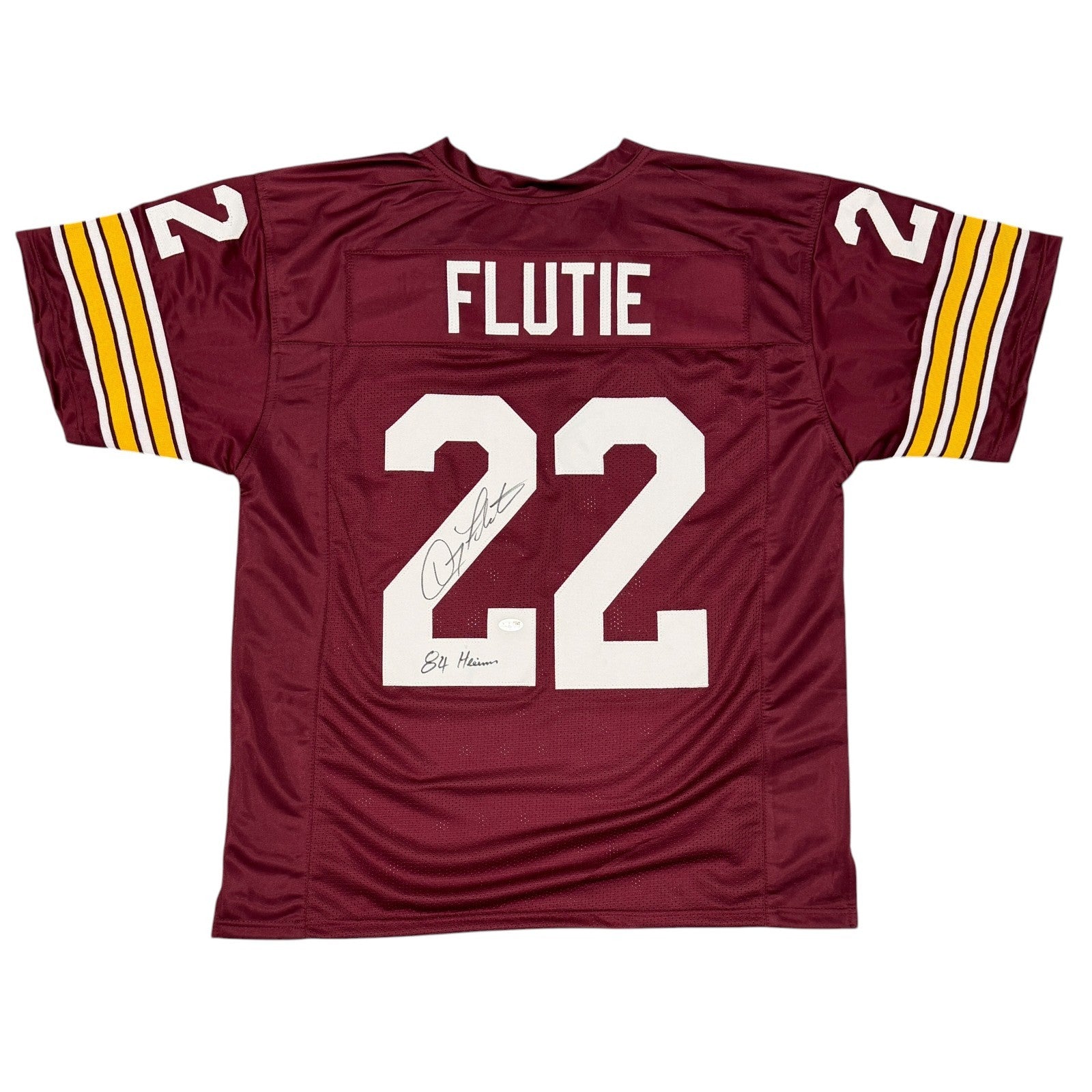 Doug Flutie Signed Custom Jersey w/ 84 Heisman JSA Witness Authenticated-Powers Sports Memorabilia