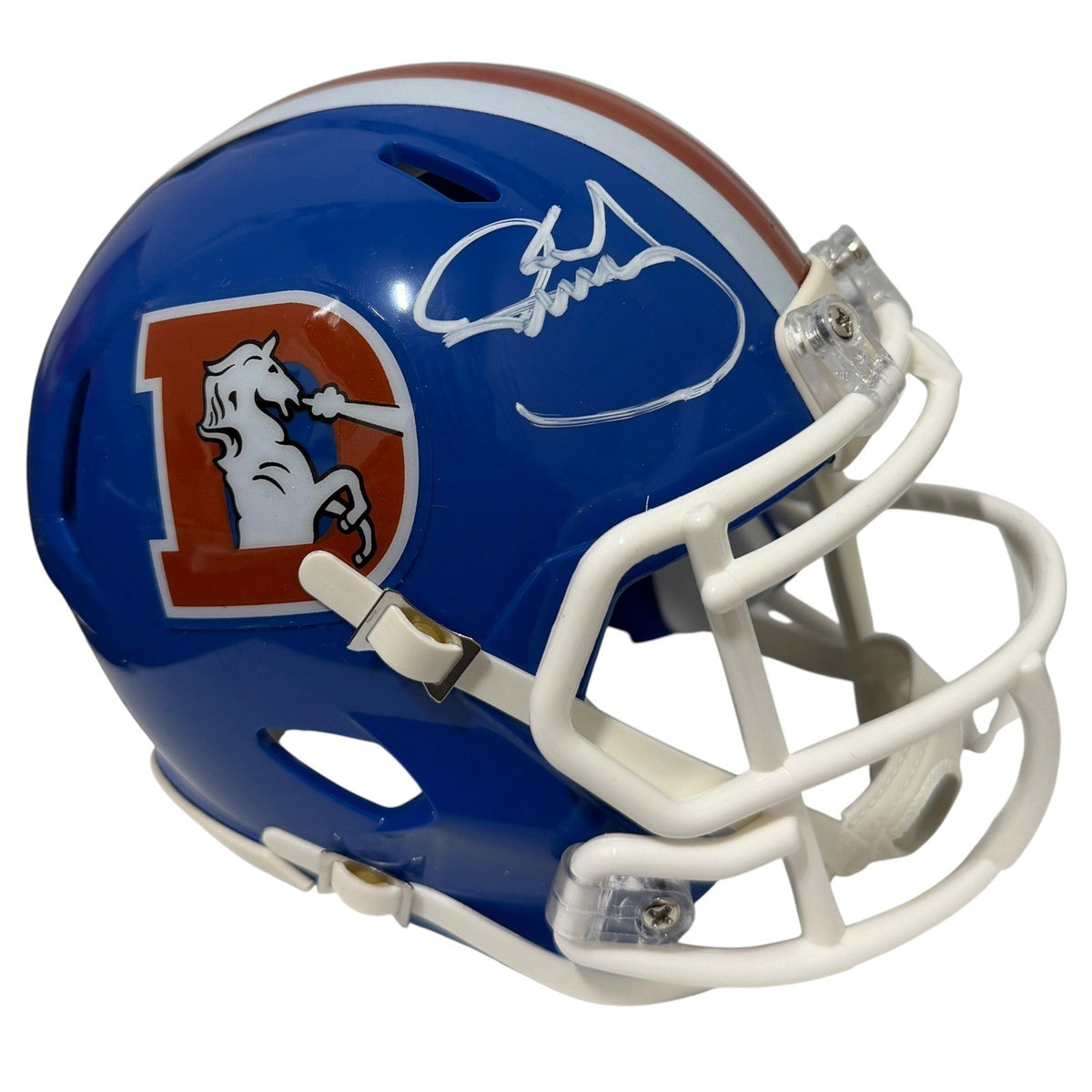 Karl Mecklenburg Signed Denver Broncos TB Mini Helmet JSA Witness COA-Powers Sports Memorabilia