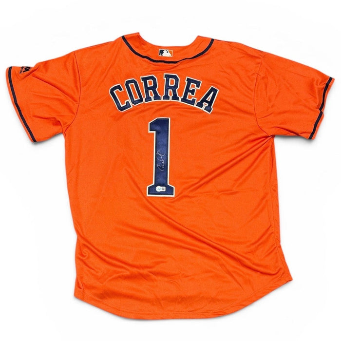 Carlos Correa Signed Houston Astros Custom Replica Jersey Beckett BAS COA-Powers Sports Memorabilia