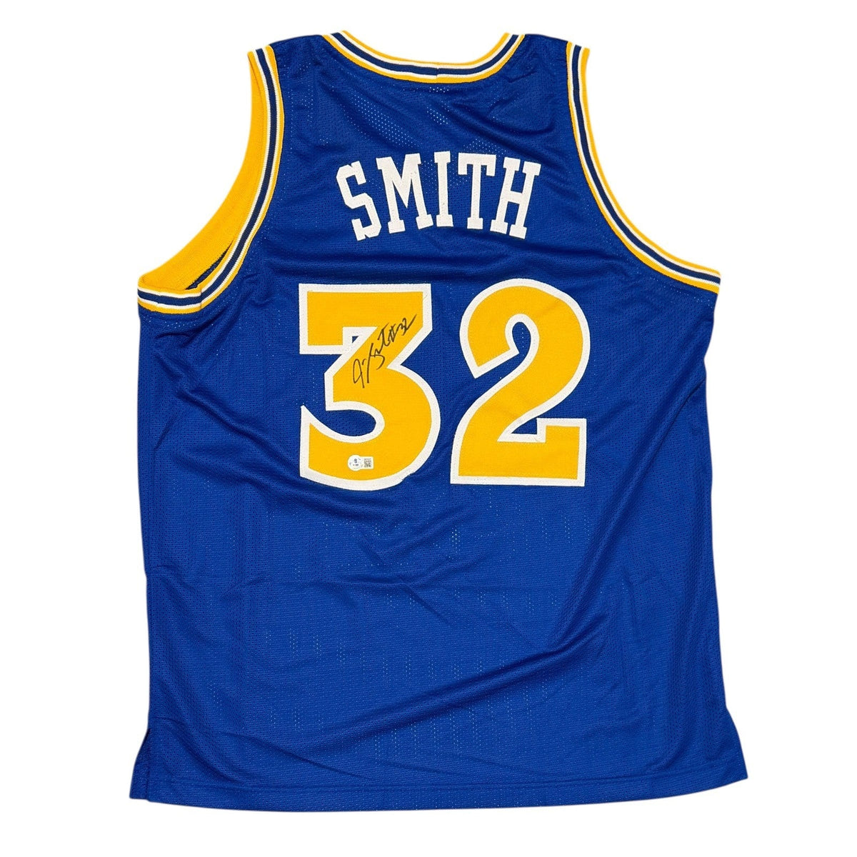 Joe Smith Signed Golden State Warriors Custom Jersey Beckett Witness BAS COA-Powers Sports Memorabilia