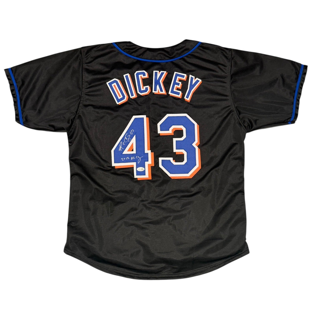 R.A. Dickey Signed Custom Jersey w/ 2012 NL CY JSA Witness Authenticated-Powers Sports Memorabilia