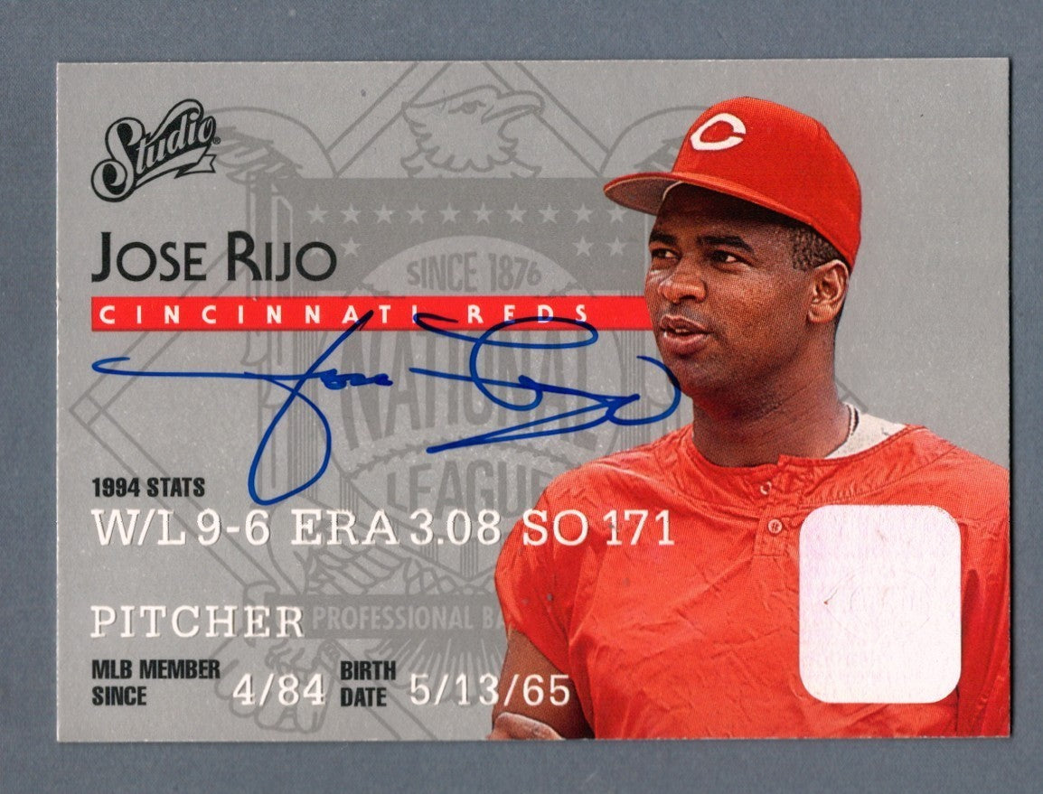 Jose Rijo Signed 1995 Donruss Studio #85 LSCM Authenticated Cincinnati Reds-Powers Sports Memorabilia