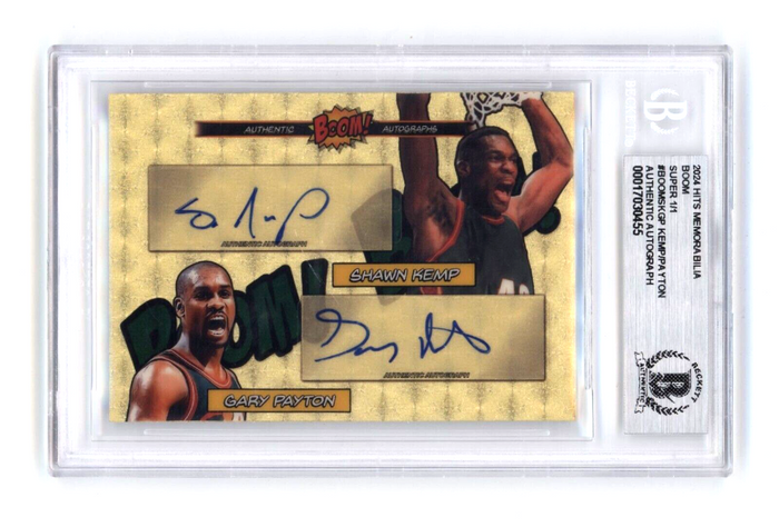 Shawn Kemp & Gary Payton 2024 Hits BOOM Super #1/1 Dual Signed BGS BAS Auto-Powers Sports Memorabilia