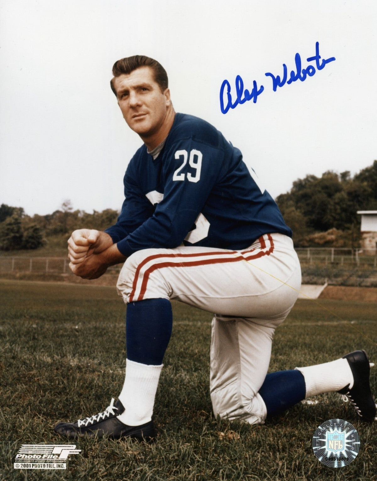 Alex Webster Signed New York Giants 8x10 Photo File LSCM Authenticated-Powers Sports Memorabilia