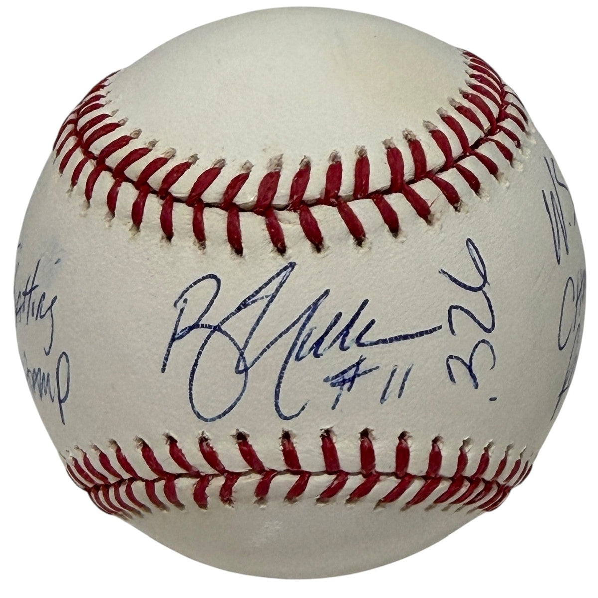 Bill Mueller Signed ROMLB Baseball w/ 3 Ins JSA Authenticated Red Sox-Powers Sports Memorabilia