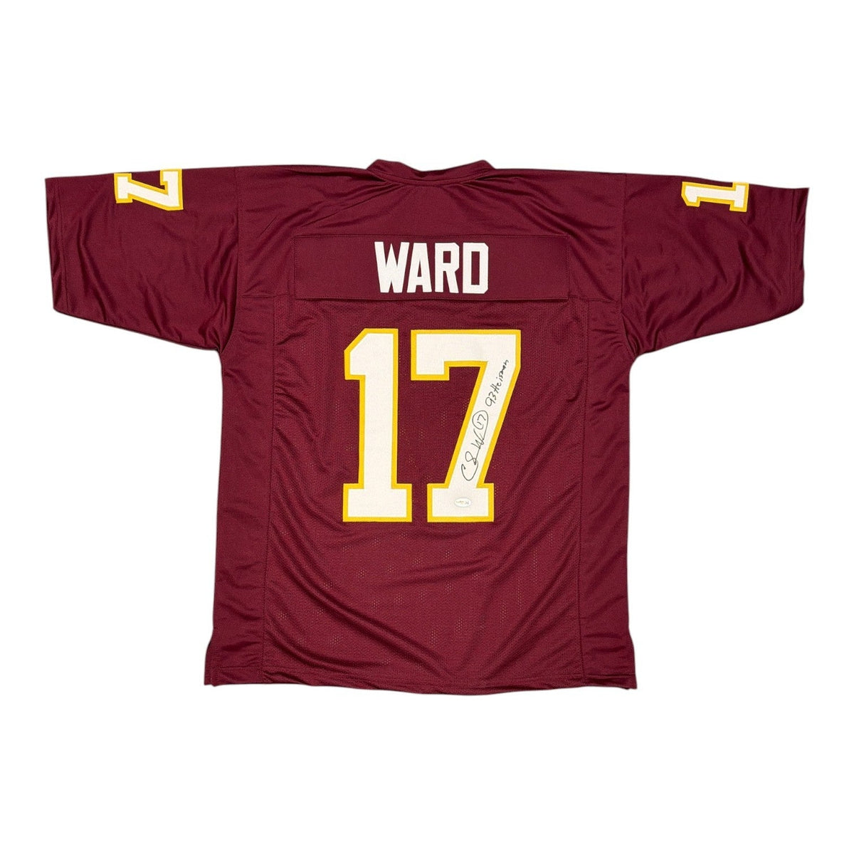 Charlie Ward Signed Custom Jersey w/ 93 Heisman JSA Witness Authenticated - Maroon Jersey-Powers Sports Memorabilia