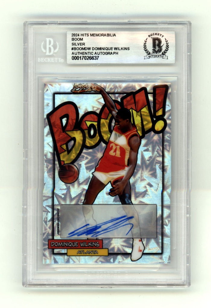 Dominique Wilkins 2024 Hits Memorabilia BOOM Silver Signed BGS BAS Auto Hawks-Powers Sports Memorabilia
