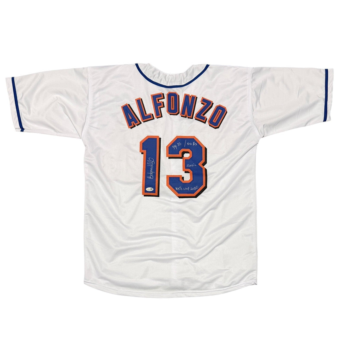 Edgardo Alfonzo Signed Custom Jersey w/ 4 Insc JSA Witness Authenticated-Powers Sports Memorabilia