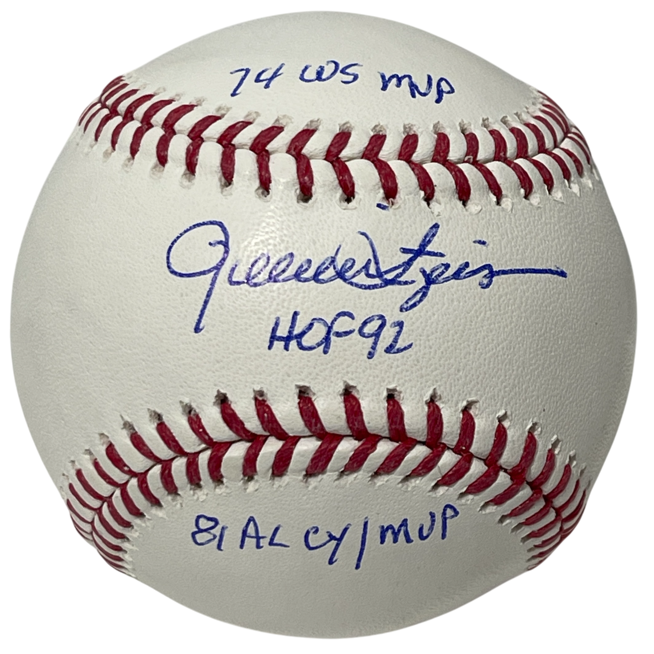 Rollie Fingers Signed ROMLB Baseball w/ 3 Insc Beckett Witness Authenticated Athletics-Powers Sports Memorabilia