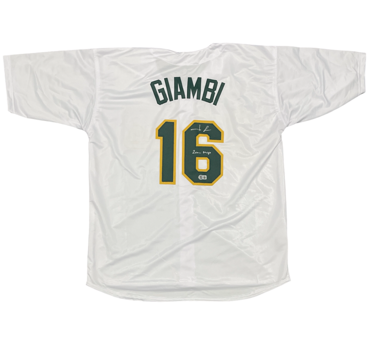 Jason Giambi Signed Oakland Athletics Custom Jersey w/ 2000 MVP Beckett BAS COA-Powers Sports Memorabilia