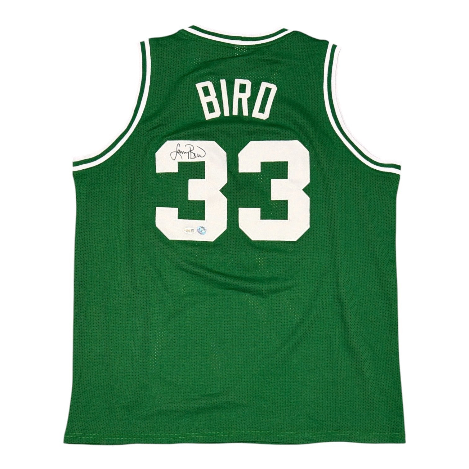 Larry Bird Signed Custom Jersey JSA Witness Authenticated + Bird Holo - Green Jersey-Powers Sports Memorabilia