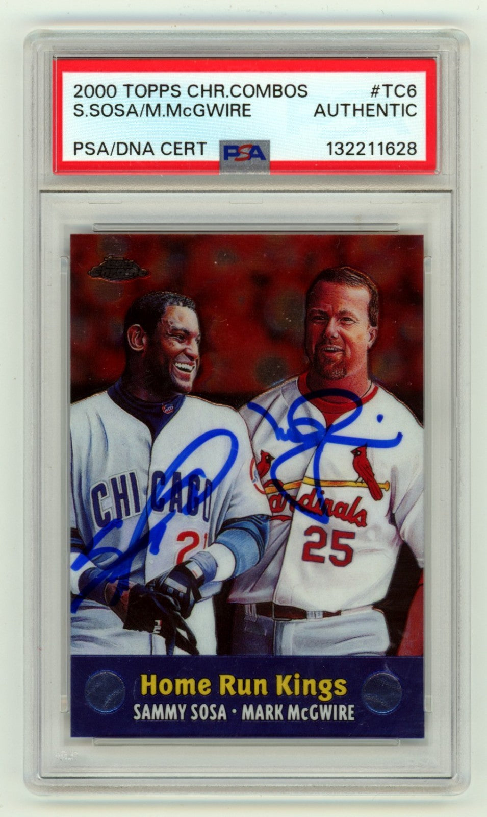 Sammy Sosa Mark McGwire 2000 Topps Chrome Combos 6 HR Kings Dual Signed PSA Auto-Powers Sports Memorabilia