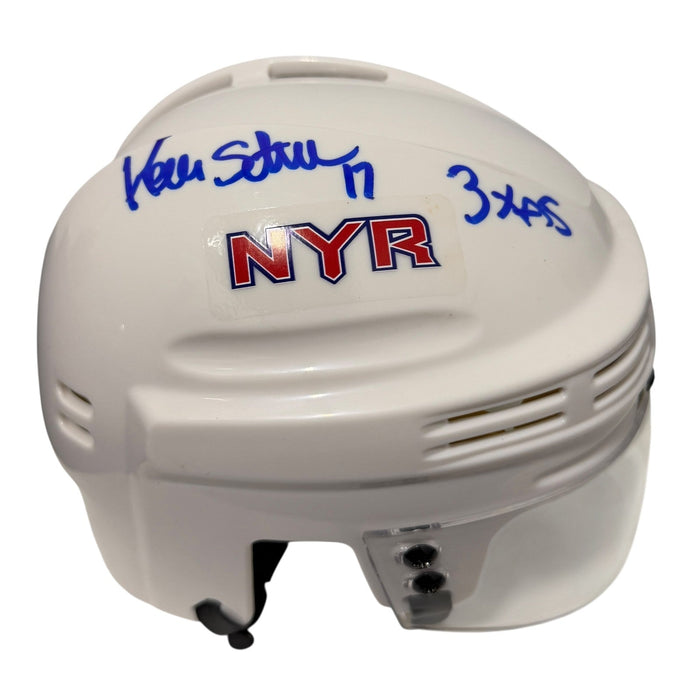 Kevin Stevens Signed New York Rangers Mini Helmet w/ 3x AS JSA Witness Authenticated-Powers Sports Memorabilia