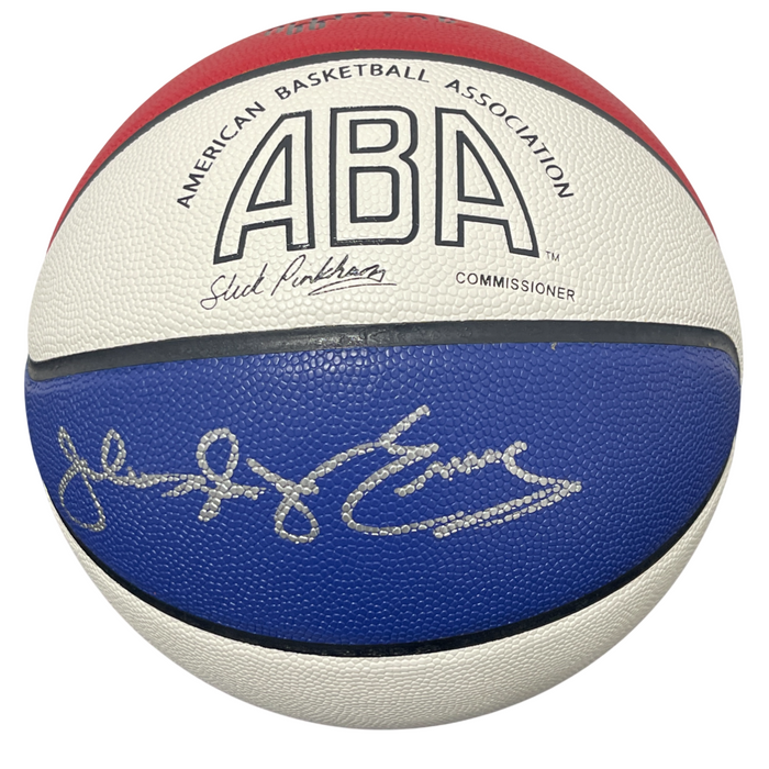 Julius Erving Signed ABA Basketball w/ Dr J Beckett Witness Authenticated-Powers Sports Memorabilia