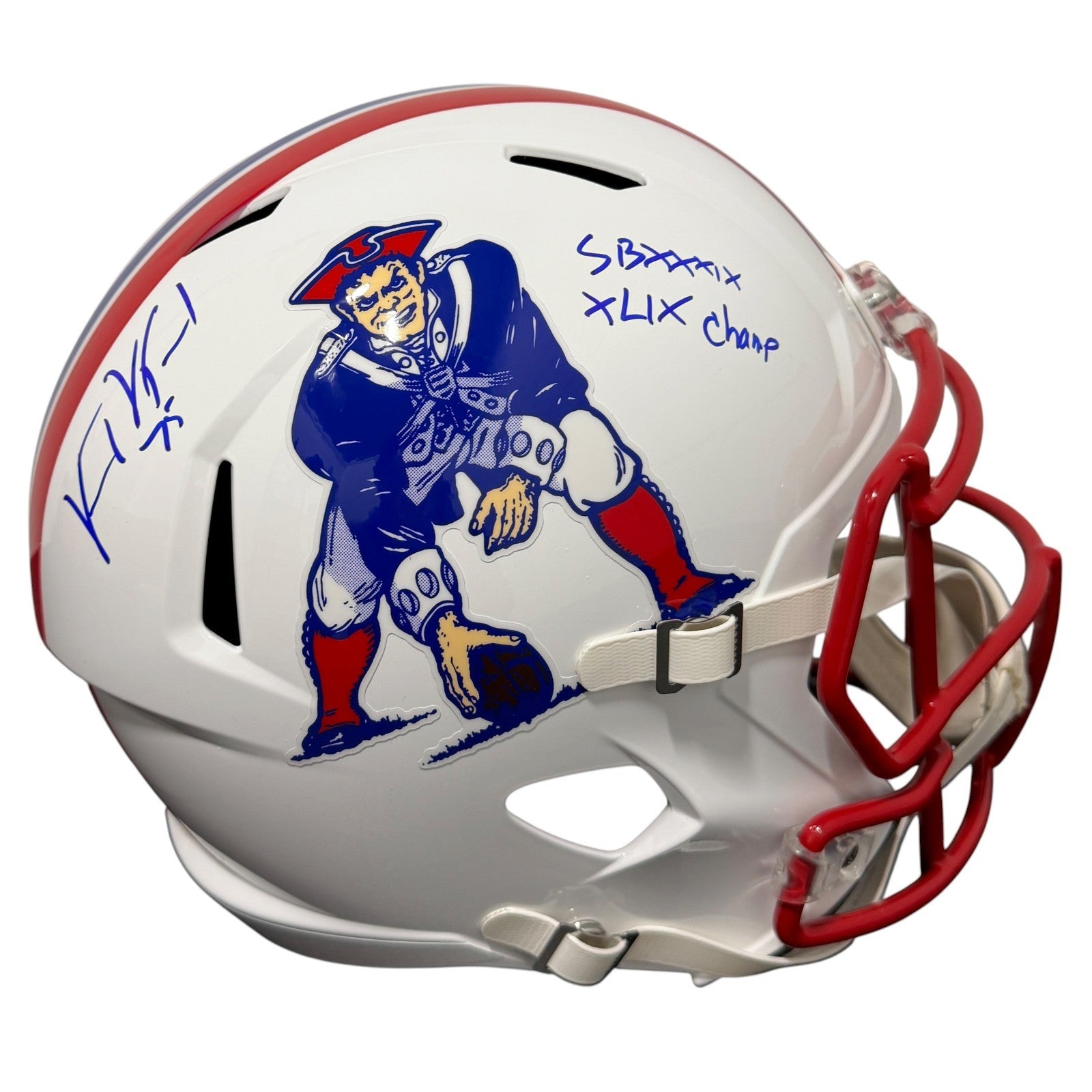 Vince Wilfork Signed Patriots TB FS Full Size Helmet w/ SB Insc JSA Witness Authenticated-Powers Sports Memorabilia