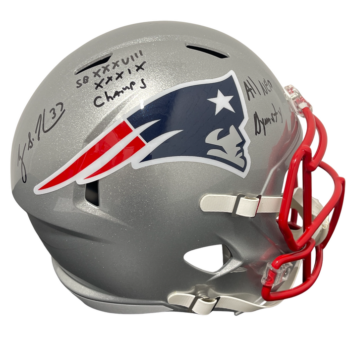 Rodney Harrison Signed Patriots Speed FS Full Size Helmet 2x Ins Beckett Authenticated-Powers Sports Memorabilia