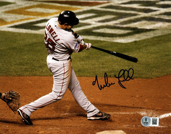 Mike Lowell Signed Boston Red Sox 8x10 Beckett Witness Authenticated #2-Powers Sports Memorabilia