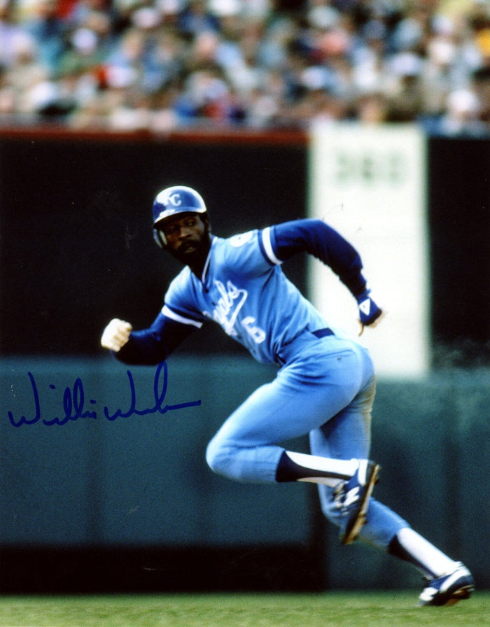 Willie Wilson Signed Kansas City Royals 8x10 Photo LSCM Authenticated-Powers Sports Memorabilia