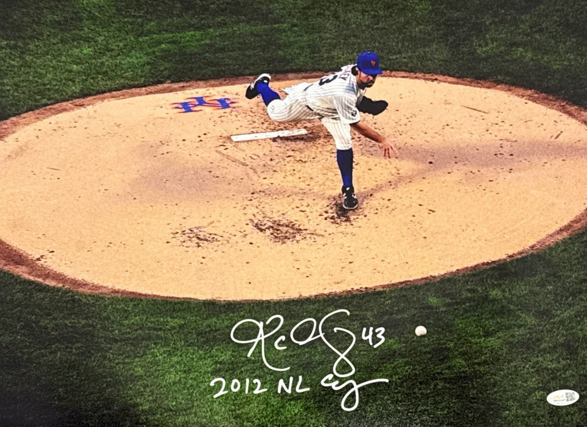 R.A. Dickey Signed New York Mets 16x20 Photo w/ 2012 NL CY Insc. JSA Witness COA-Powers Sports Memorabilia