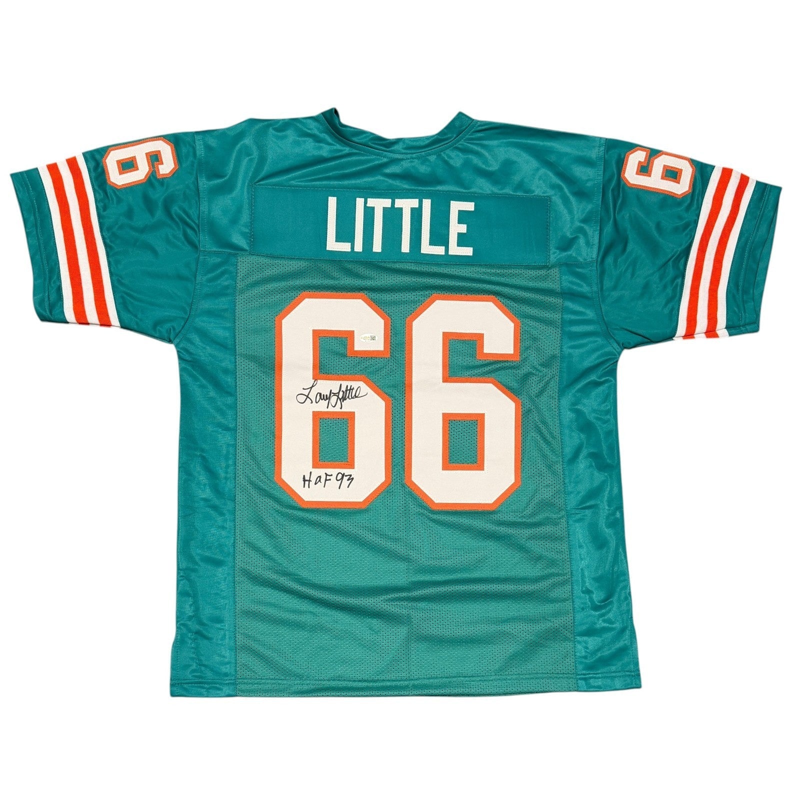 Larry Little Signed Custom Jersey w/ HOF 93 JSA Witness Authenticated-Powers Sports Memorabilia