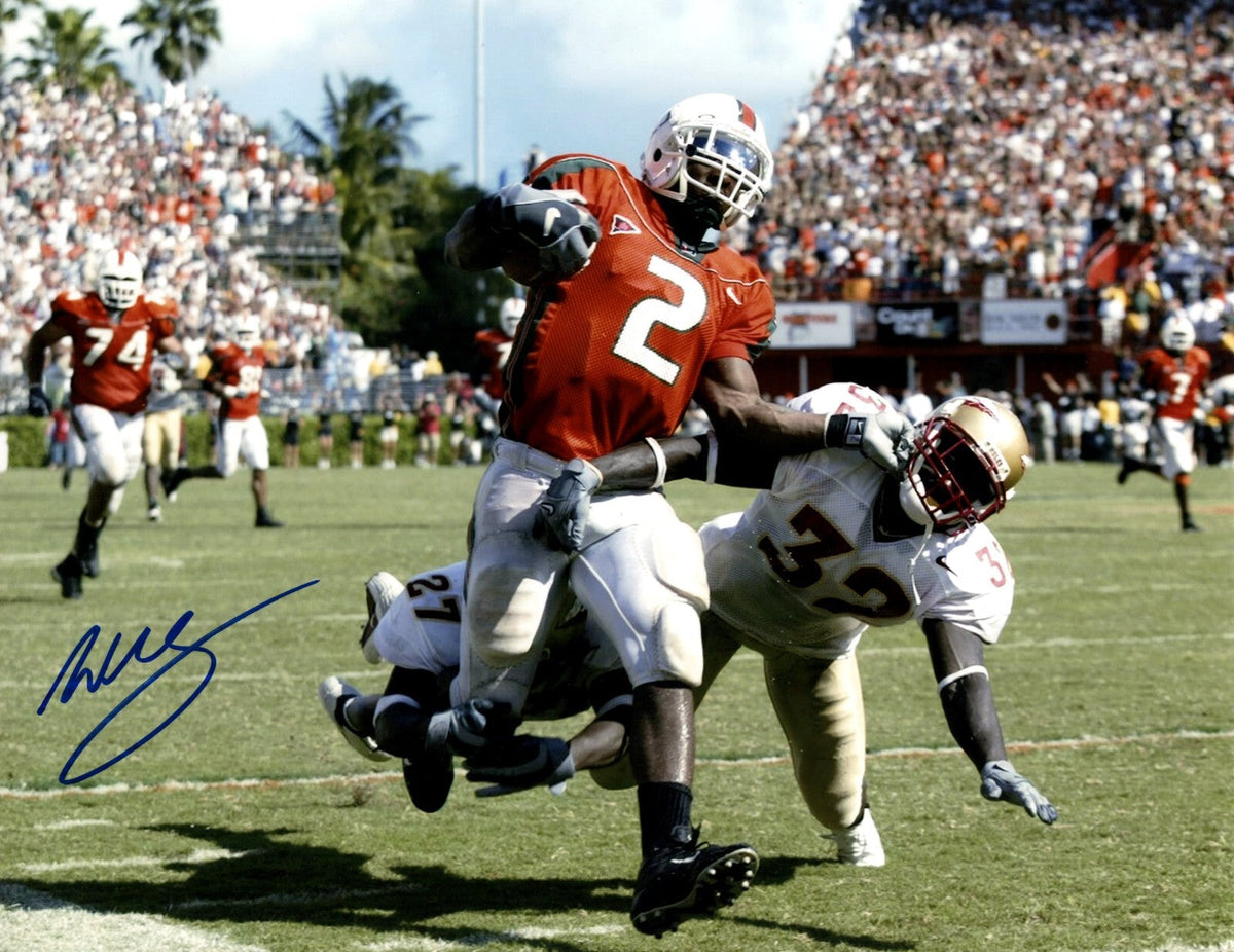 Willis McGahee Signed Miami Hurricanes 8x10 Photo LSCM Authenticated #3-Powers Sports Memorabilia