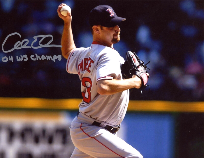 Alan Embree Signed 8x10 Photo Boston Red Sox w/ 04 WS Champs LSCM Authenticated-Powers Sports Memorabilia