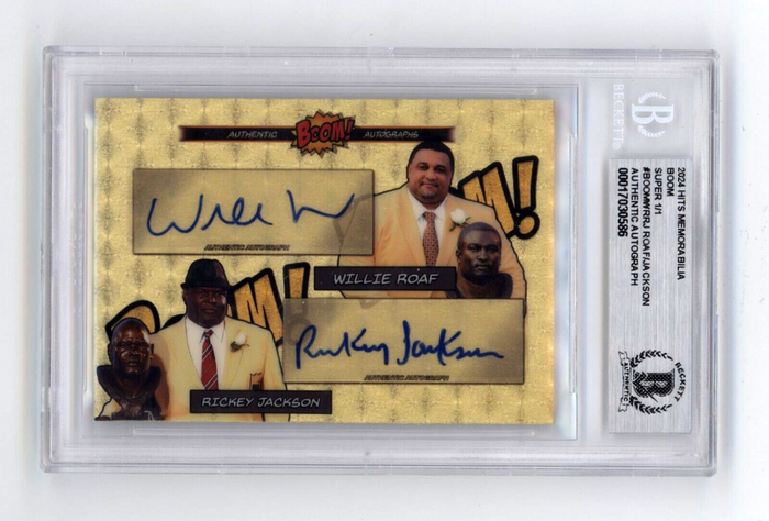 Willie Roaf & Rickey Jackson 2024 Hits BOOM Super #1/1 Dual Signed BGS BAS Auto-Powers Sports Memorabilia